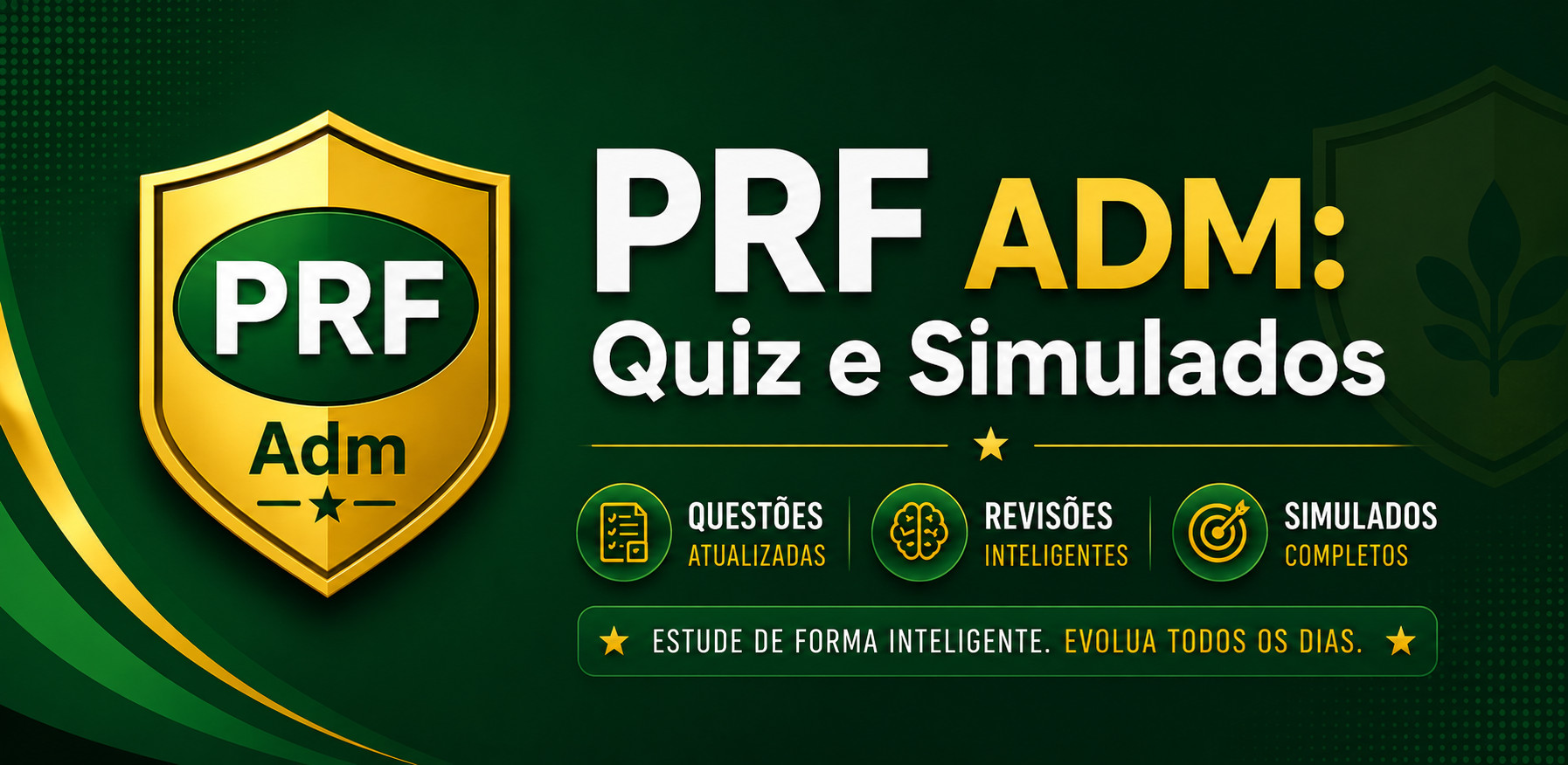 Banner PRF ADM - Aplicativo de Questões para Concurso Público