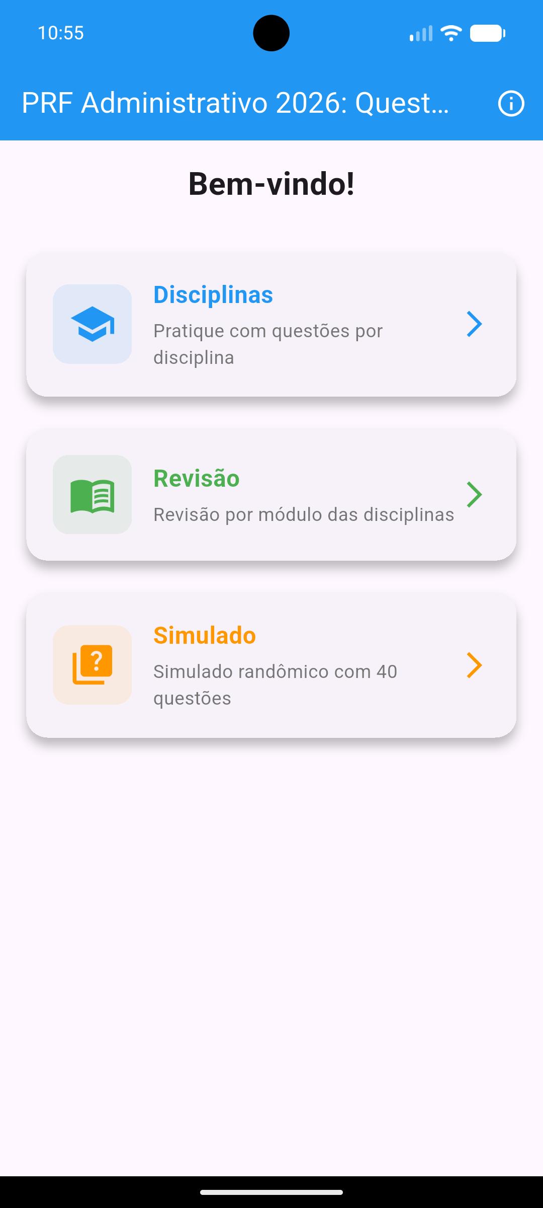 Tela 1 do aplicativo PRF ADM